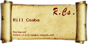Rill Csaba névjegykártya